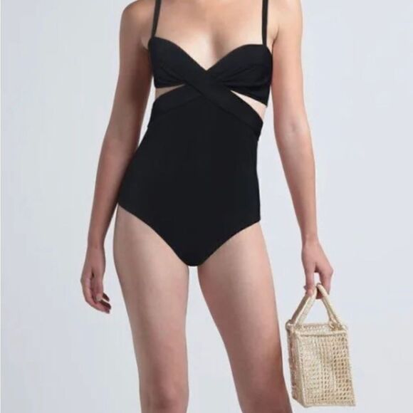 Givenchy NWT Criss Cross Cut Out One Piece Black in Size Small - Picture 2 of 7